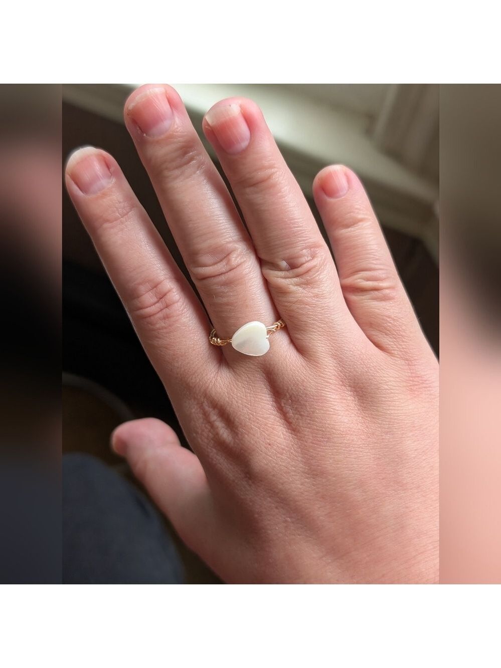Perfectly Imperfect Rose Gold and White Wire Wrapped Ring - Picture 2 of 4